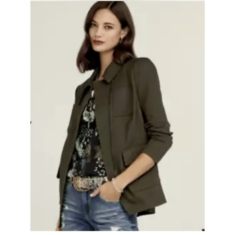 Cabi Womens Jacket Basic Military 4120 Academy Blazer Green XS Extra‎ Small